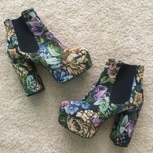 Forever 21 floral platform boots